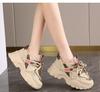 Fashion Casual Sporty Best - Selling Beige - White Chunky Dad Sneakers, Mesh & Strap Detail, Ideal for Daily Wear