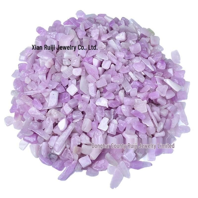 Purple Kunzite Crushed Stone Ornament for Aquarium, Flower Pot, Landscaping, and Paving Decoration 3-5mm 100g