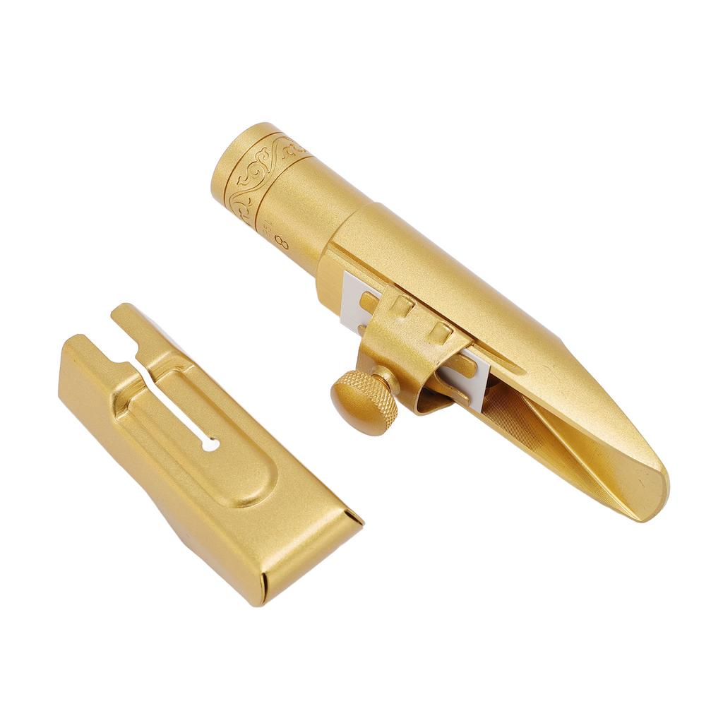 Altsaxophon Mundstück mit Kappe Metall Messing für Profis Anfänger Saxophon Ersatzteile Zubehör 8C