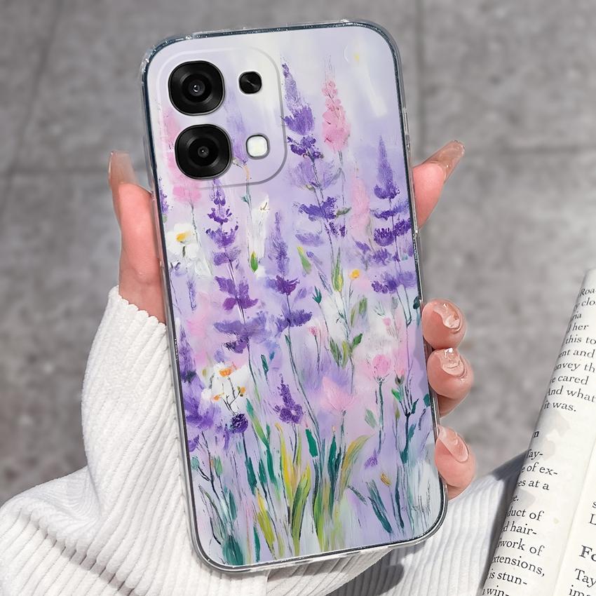 For Oppo A6 Pro A6x A5x K13 Realme 15X C85 V70 V70s CT 7 7T 8 Phone Cases Beautiful Sakura Butterflies Patterns Casing Soft Silicone TPU Clear Housing