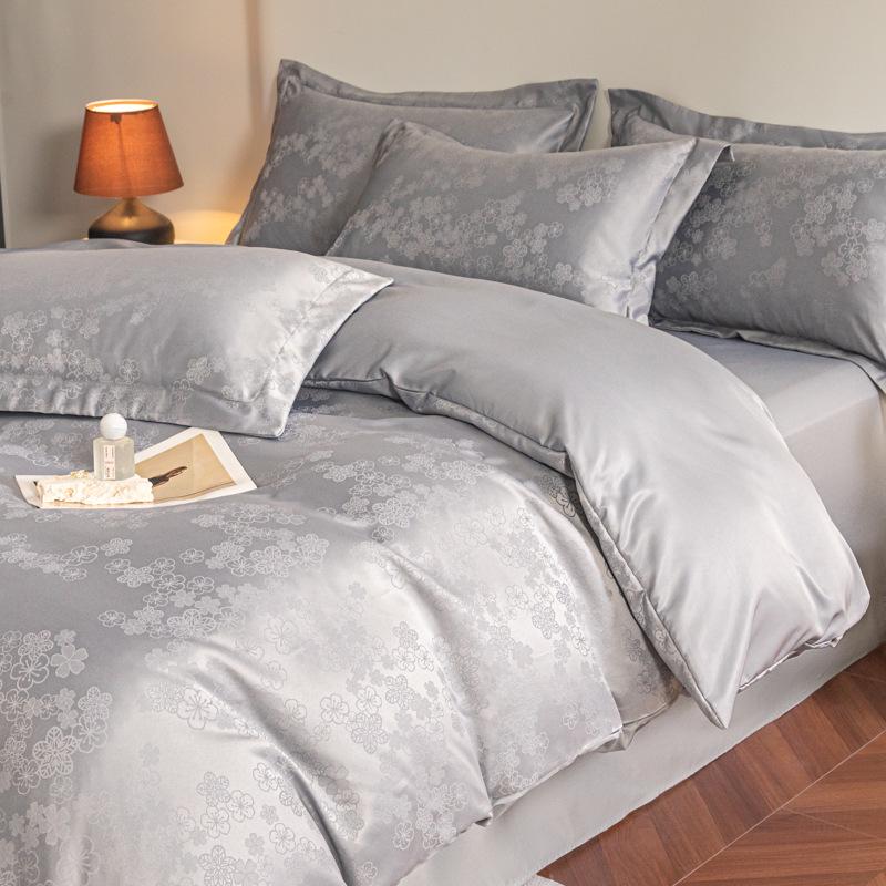 2026 Luxury Silk & Cotton Jacquard Bedding Set - Soft, Skin-Friendly & Comfortable