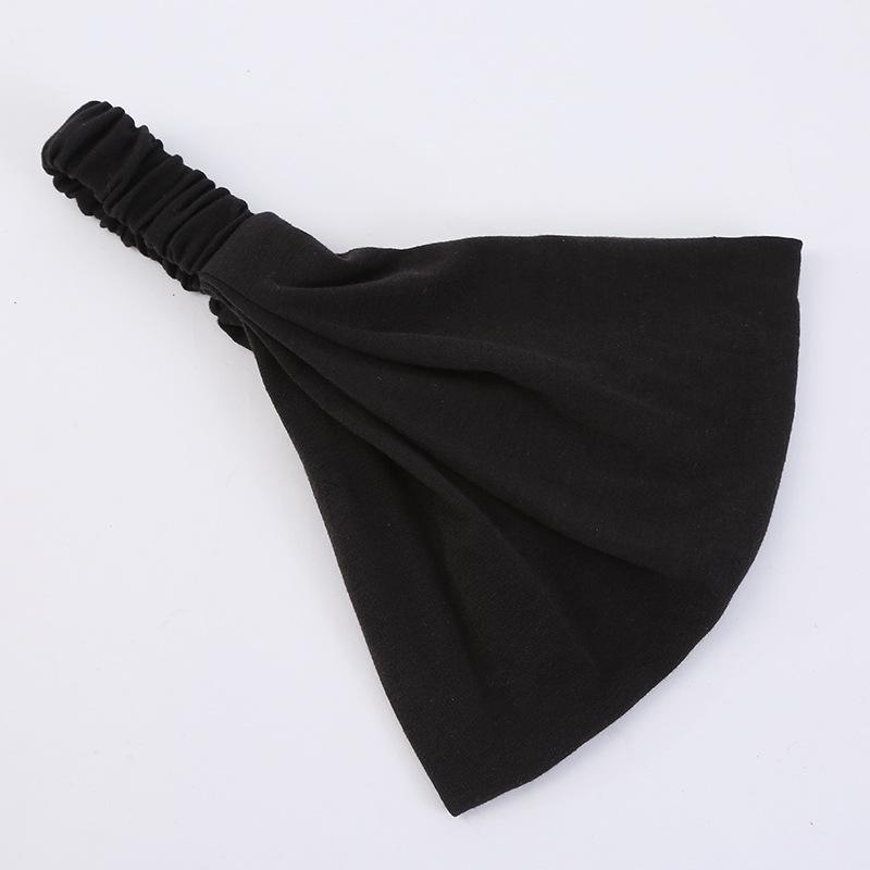 1Pcs Makeup Hair Headwrap Women Cotton Headband Turban Solid Color Elastic Hair Bands Yoga Hairband 2In1 Bandana Hair Accessory
