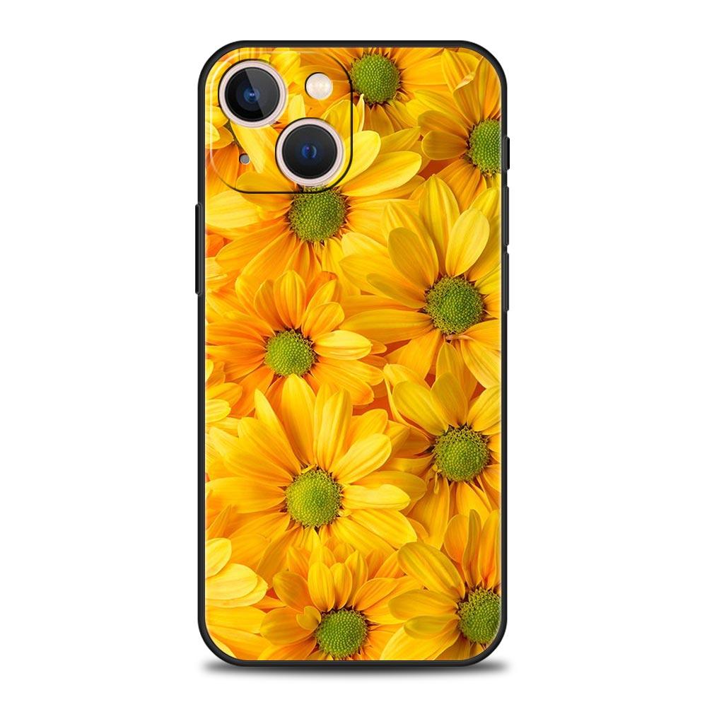 Beauty Flowers Leaves Luxury Phone Case For iPhone 13 15 14 12 Mini 11 Pro MAX XR X SE XS 7 8 Plus Silicone Protection Cover