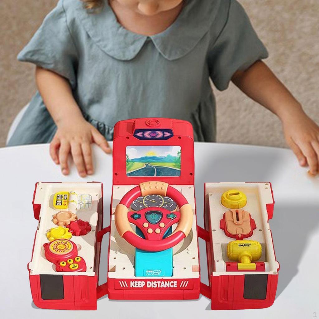 Autobusová hračka pro děti Výuka simulace řízení volantu se zvukem a světlem