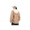 Anta Lifestyle Series Letter Color Block Zipper Hooded Thick Jacket Women jackets Camel Milk-Tea 162348712-3