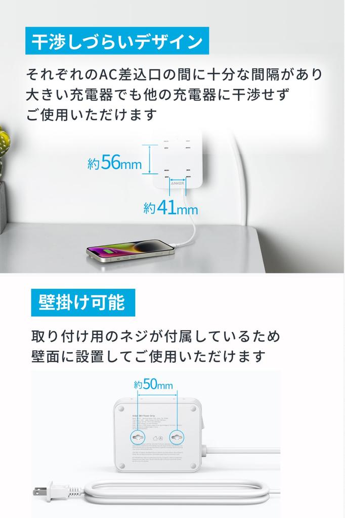 Anker USB Power Strip power AC prodloužení s PSE technickou s USB Power (11 v 1) (USB kohoutek, kohoutek, zásuvka, port USB-C, port USB-A, kabel, 1,5m)