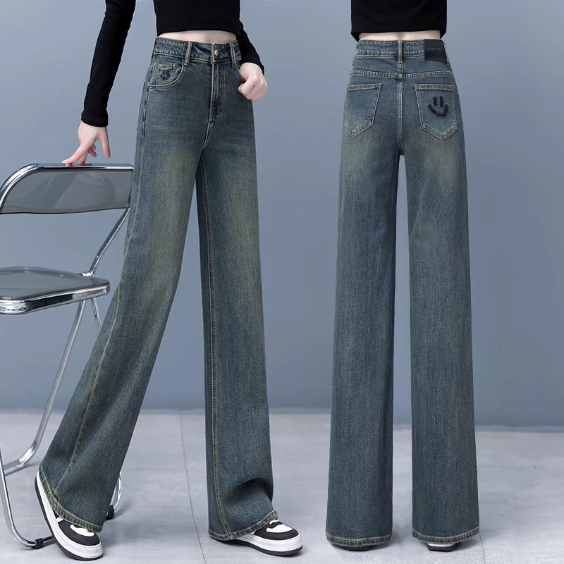 

Women s Retro High-Waisted Wide-Leg Jeans - Spring/Autumn 2025 M (94-105 jin)