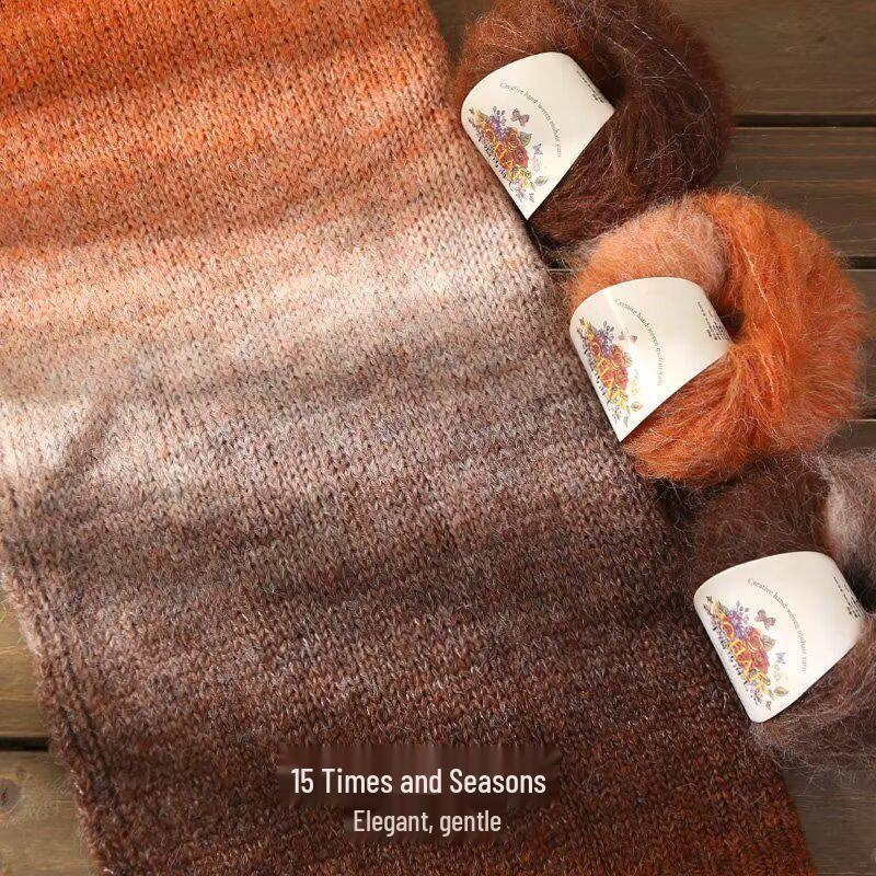 Filato in Lana Alpaca Mohair Seta Tinta Unita per Lavorare a Maglia a Mano Maglioni, Sciarpe e Sciarpe