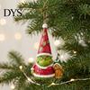 Christmas Tree Ornaments Green Elf Red Car Ornament, Acrylic Hanging Decor Holiday Party Supplies for Mirror, Funny Pendant, Home Decoration Favors