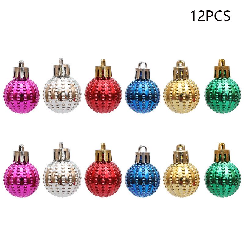 12Pcs 3cm Color Electroplating Ball Christmas Tree Decor Xmas Festival Hanging Ornament
