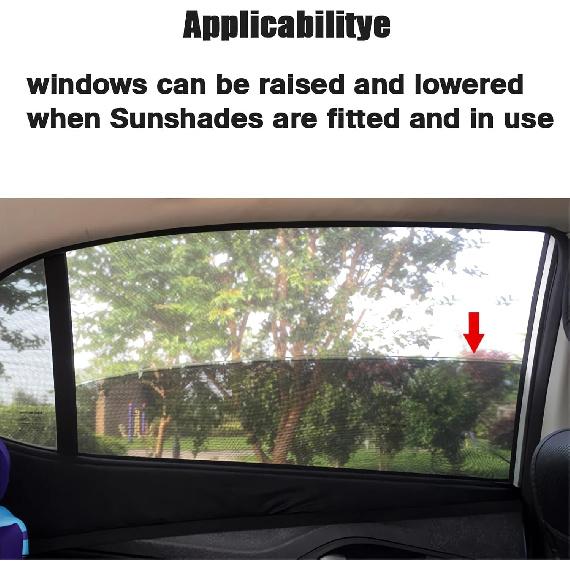 4 Packs Universal Car Window Screens - 2023 New Car Window Covers Sun Shades with UV Protection, Window Shades for Car Side Windows, Mesh Window