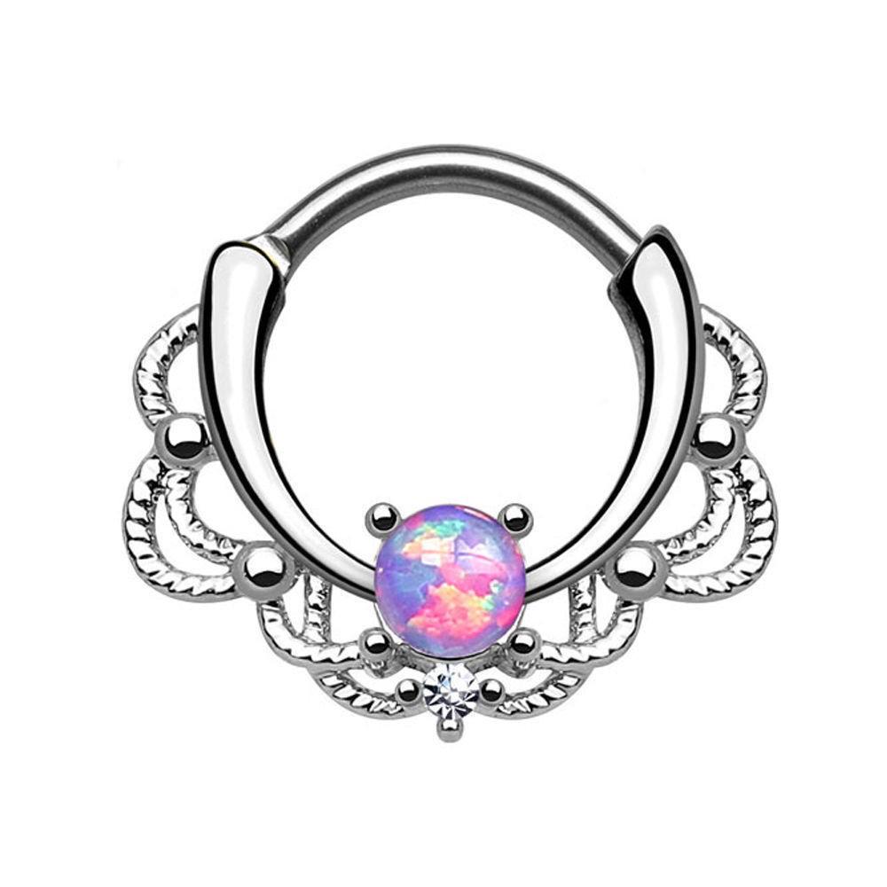 Opal Tassel Nose & Nipple Ring - Stainless Steel Piercing Jewelry, Popular In Europe & America