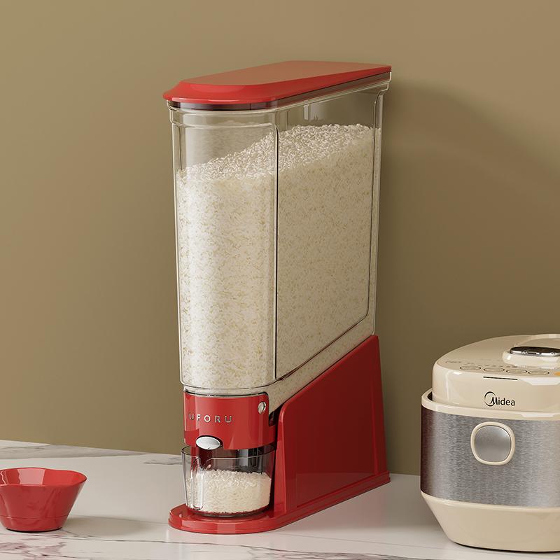 Uforu Press-Type Household Rice Drum Moisture-Proof Sealed Rice Container Slot Grain Storage Drum Food-Grade Organizing Box