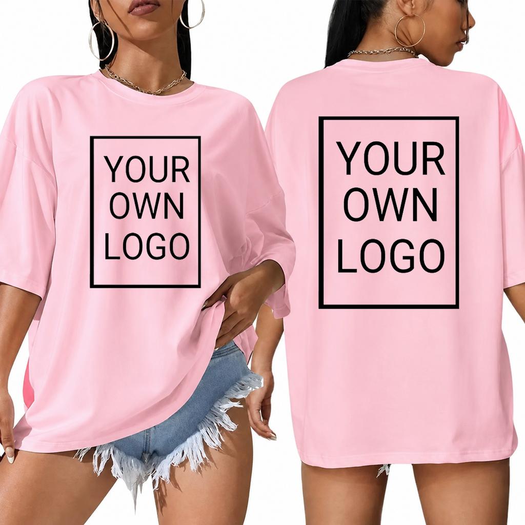 Custom Couple Summer Tshirts Loose Fit Casual Short Sleeve Cotton Soft Clothing Personalized Pattern Allmatch Team Workwear