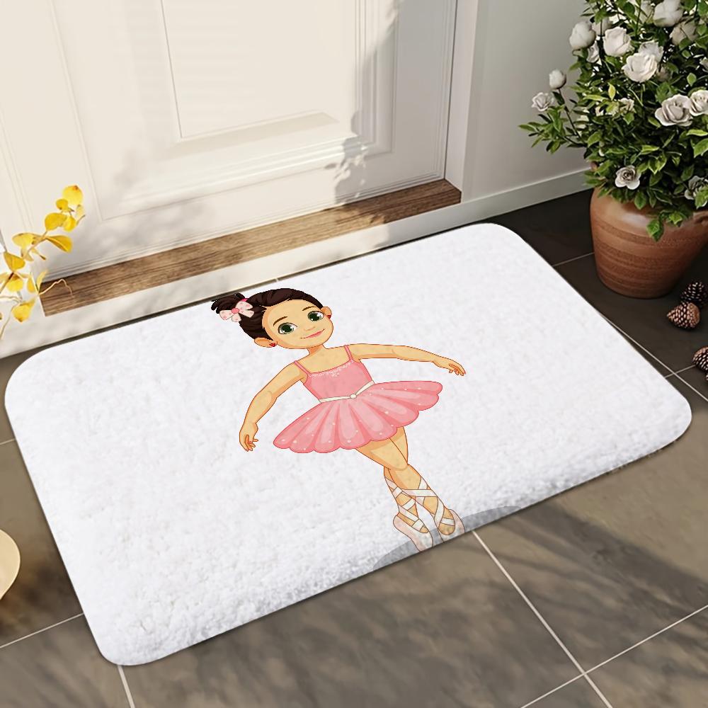 

1 шт. Мультяшная девочка-балерина, впитывающие коврики для ванной, противоскользящие коврики, товары для домашнего декора, ковры, коврики для пола для дома, кухни 40x60cm