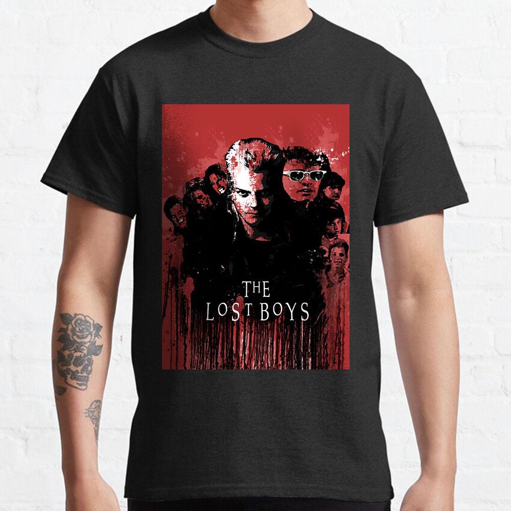 Scary The Lost Boys David Vampire Graphic T Shirts Santa Carla Halloween Tops Horror Movie Printed Tee Large Size Mens Clothing