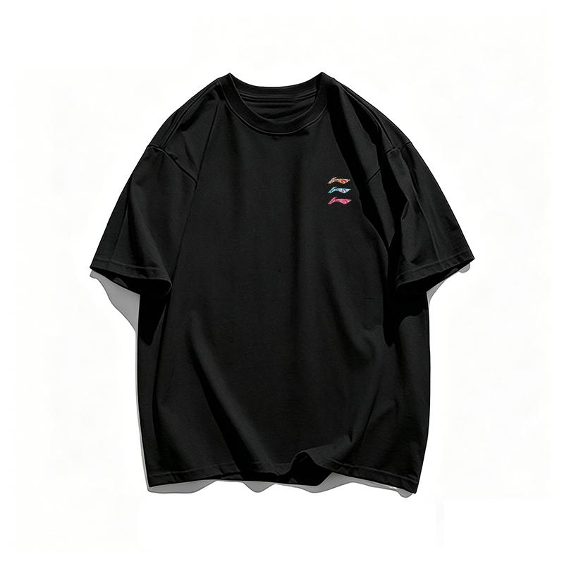 Li Ning T Shirts Unisex Black Crew Neck ATSW733-1 2XL