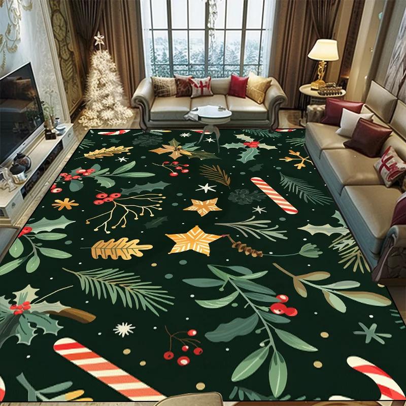 Weihnachtsteppich im amerikanischen Stil für Wohnzimmerdekoration Sofa Couchtisch Bereichsteppiche für Schlafzimmer Großer Bereich Bodenmatte Waschbar