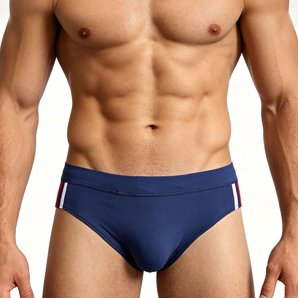 Heren Nylon Mesh Zwembroek Sneldrogend Elastische Contour Pouch Sexy Kleurblok Zwemkleding Voor Zomer Strand Zwembadfeest