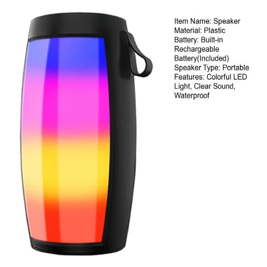 Mini Wireless Bluetooth-compatible Speaker with Colorful LED Light Support USB Disk TF Card Waterproof Portable Loudspeaker Box