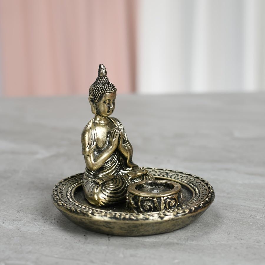 Buddha statue incense holder decorative ornament home decoration piece cozy decoration for living room, study, office, yoga, meditation, tranquility