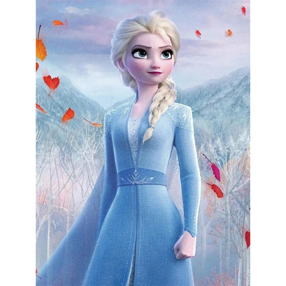 

Disney Diamond Painting Frozen Elsa Theme Illustration 5D DIY Diamond Painting Embroidery Set Round Diamond Art Mosaic Home Decor Round 20x30cm