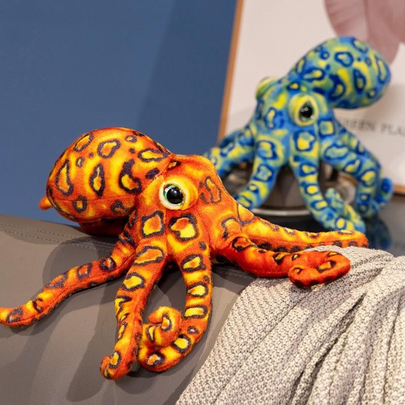 Soft And Huggable Leopard Print Octopus Plush Toy For Kids Ocean-themed Fun
