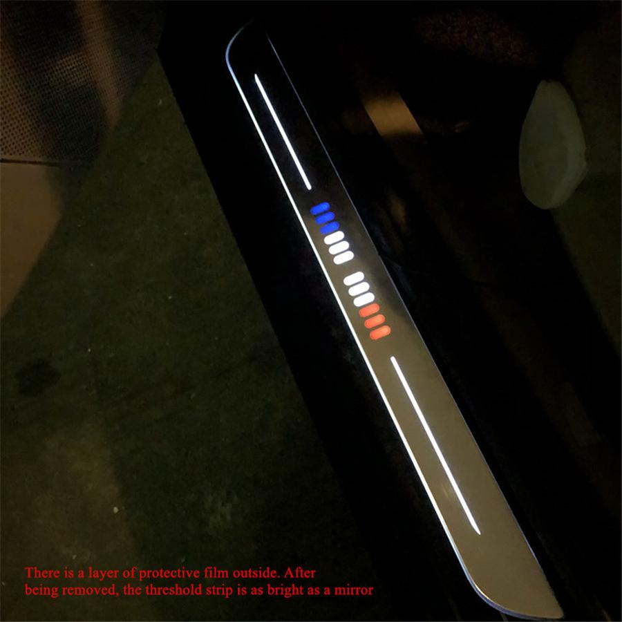 2x 55cmx45mm Car LED Flowing Front Pedal Light Sill Pathway Welcome Scuff Light