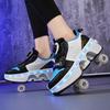 Dvouřadá deformační kolečka Automatické chodící boty Neviditelné deformační brusle 2v1 Odnímatelné kolečkové brusle Skateboardový parkur