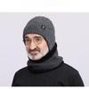 Men's Hat Winter Warm Knitted Hat Ear Protection Thickened Winter Autumn/Winter Knitted Hat Neck Protection Set scarves