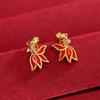 New Creative Fashion Transport Koi Golden Carp 925 Sterling Silver Personality Fish Animal Earrings E002