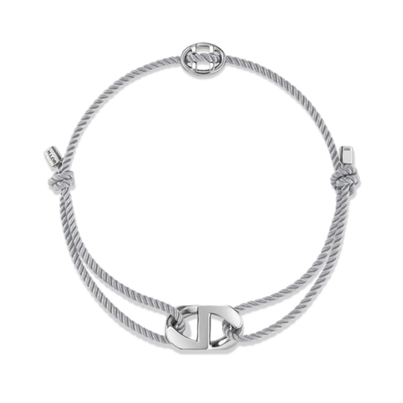 

hyeres-lor Erite Silver (W) Curve Emblem Strap Bracelet Light Gray HL5B14522W9235 ONE