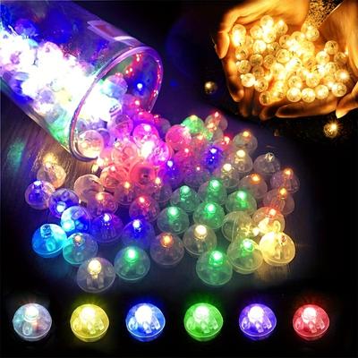 100 st LED-ballongljus Minibollljus Rund LED Flerfärgad blixtbollslampa Papper Lykta Ballongfest Lång standbytid