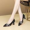 Fashion Pointed Toe With Medium Heels Women's Shoes Spring and Autumn Rhinestone Ladies Pumps Quick Delivery Comfortable Elegant 39 Shoe