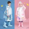 Kids' Cartoon Waterproof Raincoat with Backpack Slot