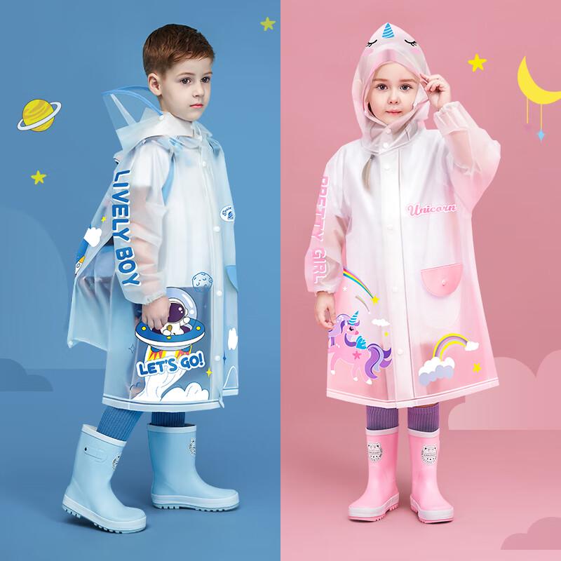 Kids' Cartoon Waterproof Raincoat with Backpack Slot