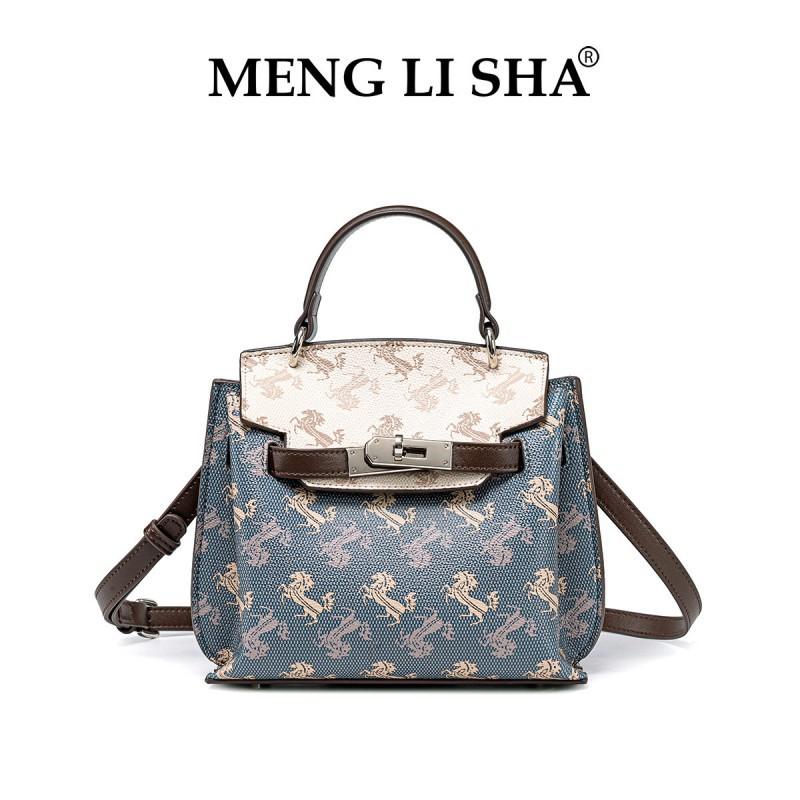 

Vintage Contrasting One-shoulder Cross-body Bag Women s Niche High-end Printed Handbag
