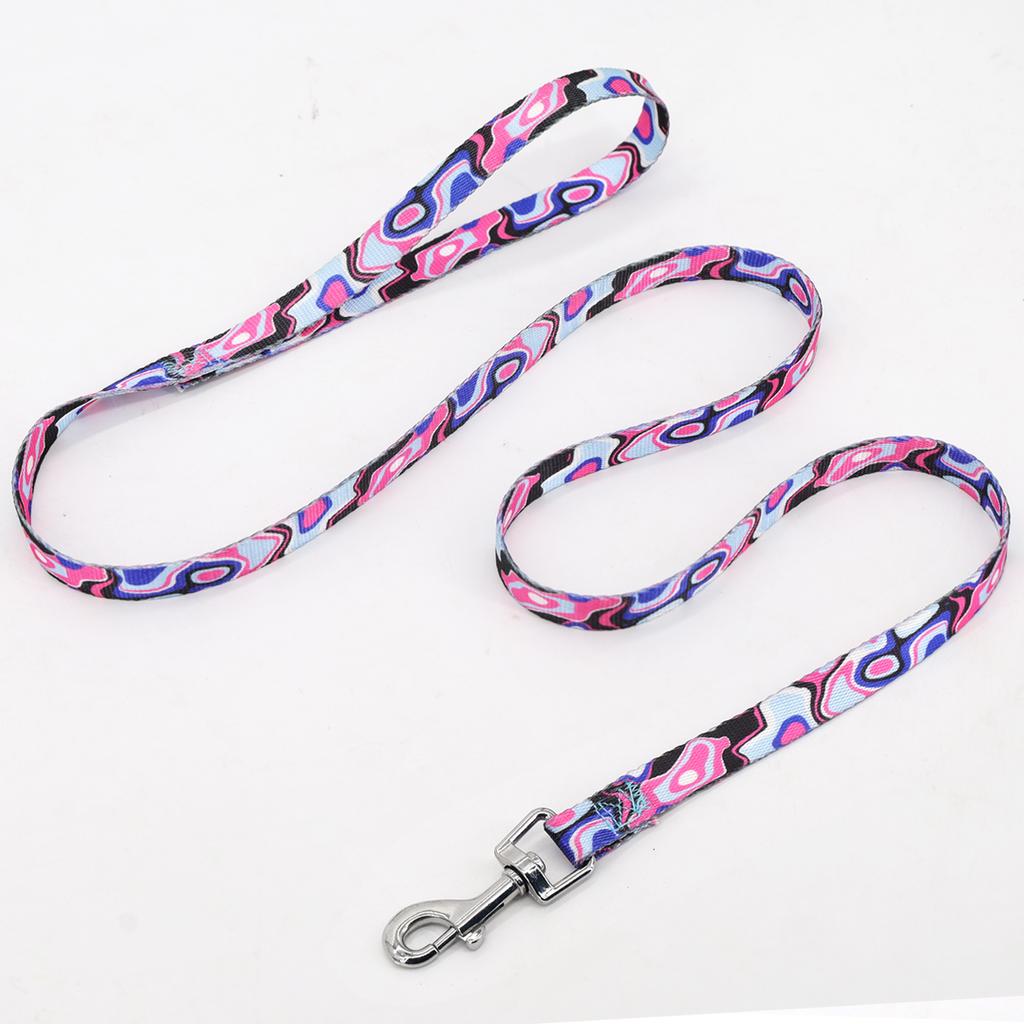 A Pet Leash Cartoon Print Colorful Braided Leash Outdoor Dog Walking Rope
