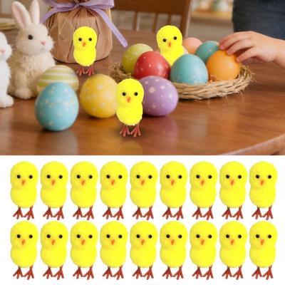 Mini Poussins Moelleux de Pâques 1,18" Figurines Poussin en Peluche Douce Poussins Jaunes Petits en Chenille pour Fournitures de Fête de Pâques