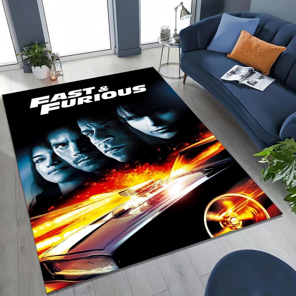 Alfombra Decorativa Rápida y Furiosa X Dominic Art para Dormitorio Sala de Estar Sofá Hogar Felpudo, Alfombrilla de Suelo Grande Antideslizante para Niños