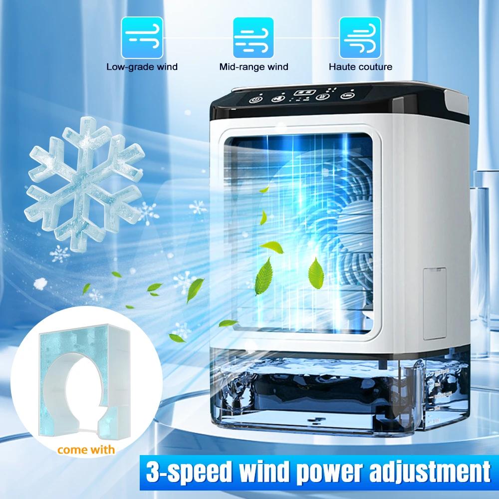 

Multi-function Portable Cooling Fan Air Cooler Spray Conditioner 3 Wind Speeds 7 Color LED Small Silent Desk Air For Office