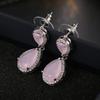 Charm White /Rose /Yellow Gold Color Drop Water Long Earrings Clear Crystal Nail Drop Earings Women Dazzling Wedding Gift Ae331