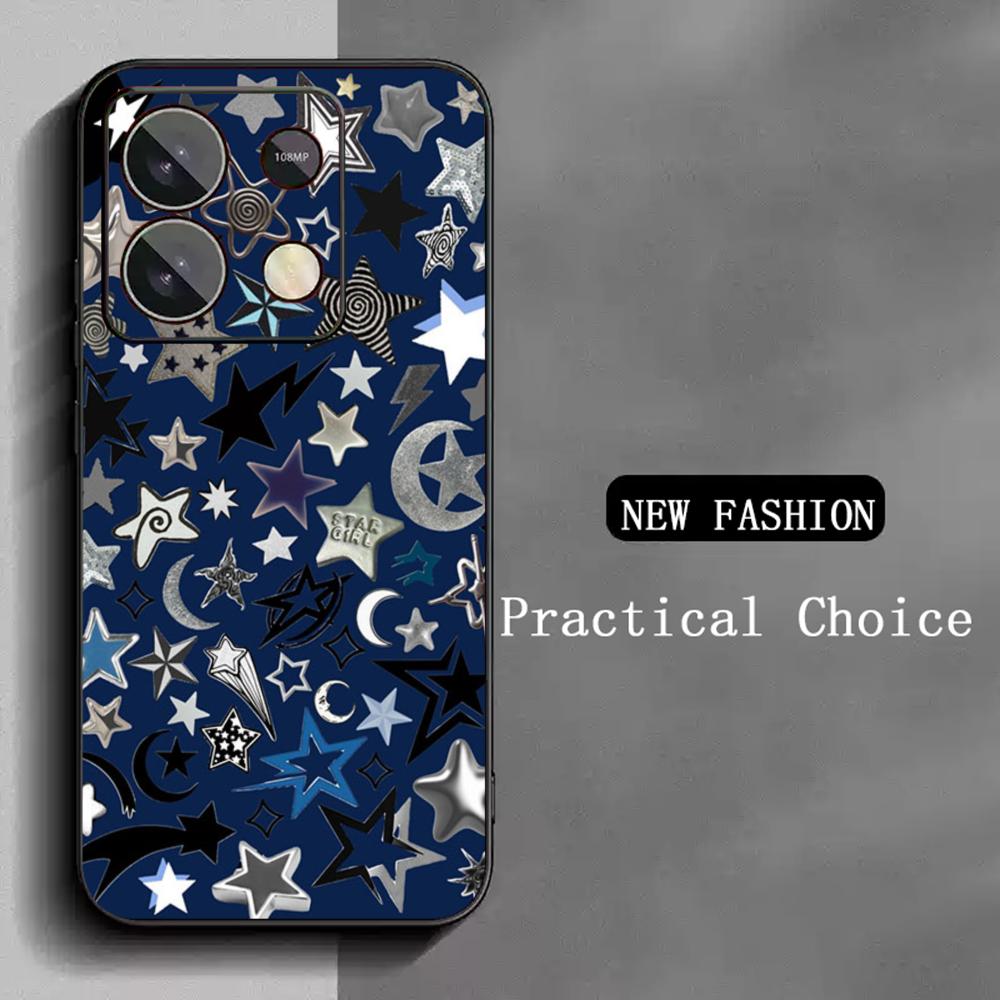 

Fashion stars hot selling pattern Phone Case For Redmi Note 14 13 12 11 Pro Plus S 5G 14C A3 Soft Black Phone Cover Redmi Note 14 5G