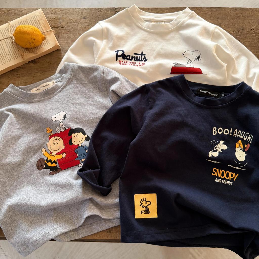 Kids Long Sleeve Cotton Cartoon T Shirt for Boys Girls Spring Autumn Base Layer Top