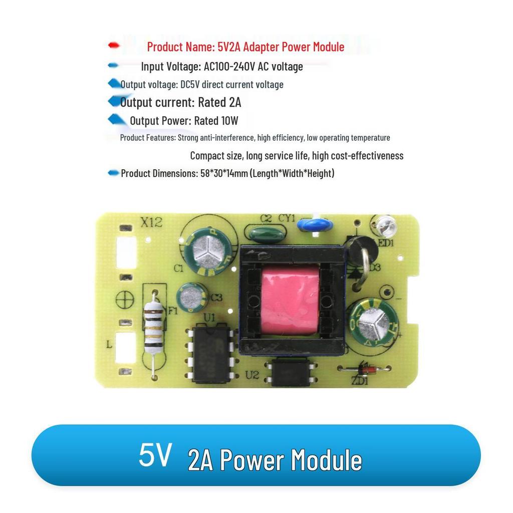5V 2A AC-DC Step-Down Power Supply Module, 220V To 5V Adapter Board