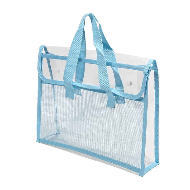 1pc Large Transparent PVC File Folder Organizer with Multiple Compartments for Tablets, School Supplies Storage