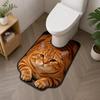 Quick-dry Bathroom U-shaped Mat Non-slip Bath Mat Fun Toilet Floor Rug  Household