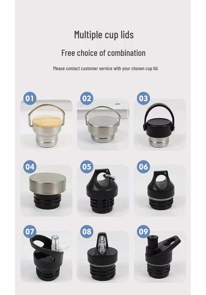 304 American-Style Wide Mouth Insulated Stainless Steel Sports Kettle, Double Wall, Large Capacity for Outdoor Cycling