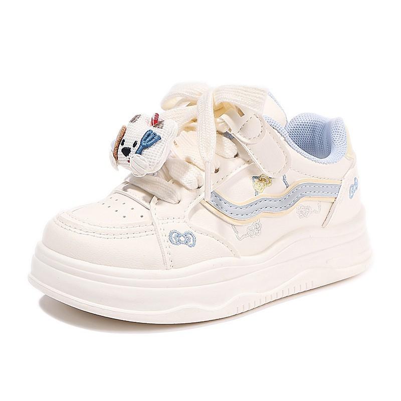 Youth Style Shoes Girls Cartoon Princess Style Soft Sole White Sneakers Kids Low Top Casual Shoes