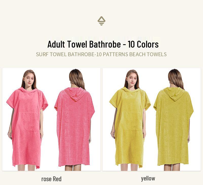 Microfiber Hooded Poncho Towel - Quick-Dry Changing Robe for Swimming, Surfing, and Beach for Men & Women